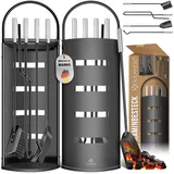 Kesser Kamingarnitur Edelstahl 5-teiliges Kaminbesteck Set Schwarz