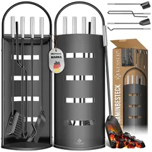 Kesser Kamingarnitur Edelstahl 5-teiliges Kaminbesteck Set Schwarz