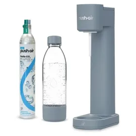 DAFI PushAir Saturator mit CO2-Kartusche + 0,7l Flasche Grau