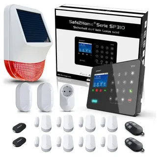 Safe2Home Safe2Home Profi Serie SP310 - Großes Set Alarmanlage Alarmanlage (mit wechselnder Frequenz und Rolling Code - Sabotageschutz - 868 Mhz) schwarz