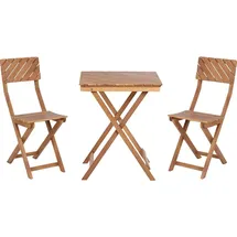 Beliani Balkon Set 3-tlg. Dunkelbraun