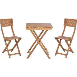 Beliani Balkon Set 3-tlg. Dunkelbraun