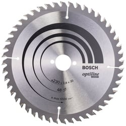 BOSCH Kreissägeblatt, Optiline Wood für Handkreissägen 48Z – 230 x 30 x 2,8 mm