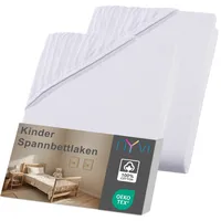 Nyvi Kinder Spannbettlaken Junior für Kinderbettmatratzen bis 12cm Höhe