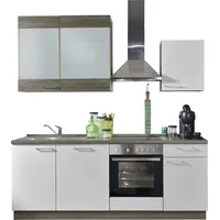 kochstation Küchenzeile KOCHSTATION 220 cm weiß
