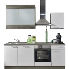 kochstation Küchenzeile KOCHSTATION 220 cm weiß