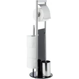 Wenko WC-Bürstengarnitur Ravina Silber/Schwarz 3in1