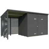 PALMAKO Gerätehaus »Leif«, Aufstellmaße BxTxH: 467 x 187 x 228 cm, lackiert, Holz - grau