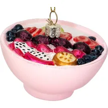 SIKORA Früchte Müsli Schüssel besondere Weihnachtskugel Glas Christbaumschmuck Deko Figur Weihnachten Anhänger Ornament - Trend Line - BS543