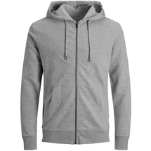 JACK & JONES Basic Reißverschlusspullover Light Grey Melange / Regular Fit XL