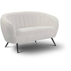 Sofa Glamour Stoff Weiß 2-Sitzer