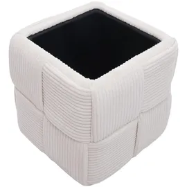 Mendler Hocker HWC-Q47 Cord 43 x 40 x 40 cm Beige