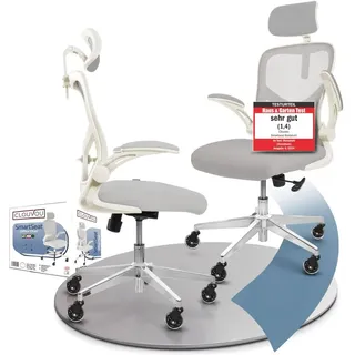 clouvou SmartSeat Bürostuhl ergonomischer Schreibtischstuhl, Chefsessel, Gaming Stuhl, Drehstuhl 150 kg | individuell einstellbar - Beige