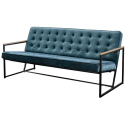 KAWOLA Sofa ARLY Polsterbank Bezug Velvet petrol