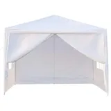 Bonnlo Pavillon, Gartenpavillon 3x3m, Wasserdicht Partyzelt, mit 4 Abnehmbaren Seitenwänden, Metall Gestell, Stabil, für Outdoor Hochzeit Garten Camping, Party, Weiß