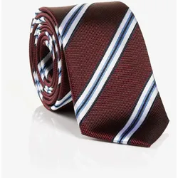 Krawatte MONTI "THOMA", Damen, bordeaux gestreift, Seide, gestreift, Krawatten, aus reiner Seide – mit klassischem Streifen-Dessin und Twill-Struktur