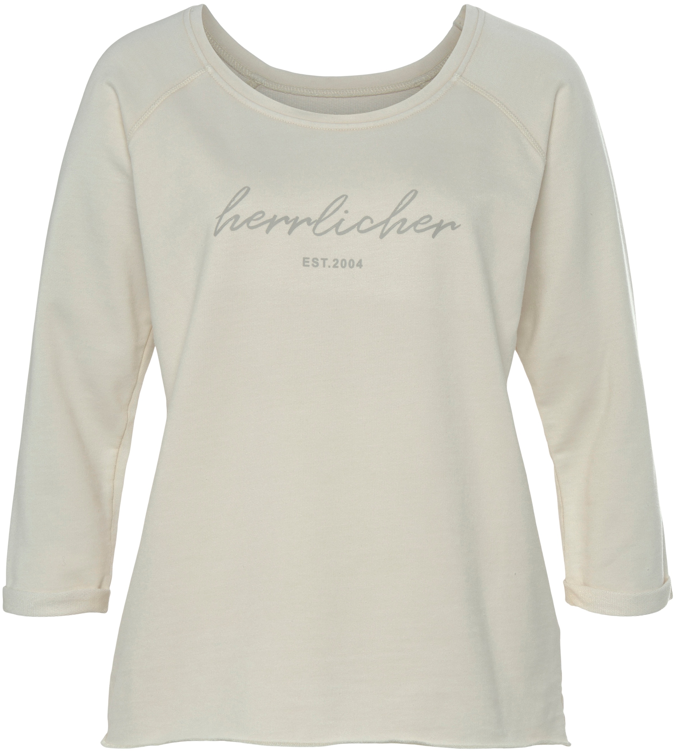 Sweatshirt HERRLICHER "Angelika" Gr. S (36), beige (creme weiß) Damen Sweatshirts