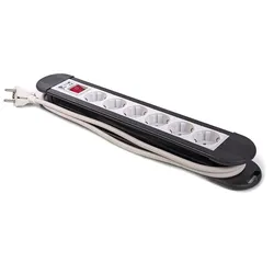 HBM Steckdosenleiste 6-fach 1,5 Meter Kabel 3 x 1,5 mm mit Schalter