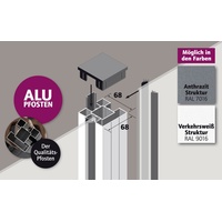 Ambiente Home Ambiente Aluminium-Pfosten 187 cm, 68 x 68 mm, Anthrazit Struktur 7016
