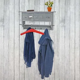 MCW Garderobe MCW-C49, Wandgarderobe Wandregal, Vintage mit 5 Schubladen 32x65x13cm ~ Shabby Look, grau