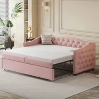 Schlafsofa 90x200 Cm Mit Lattenrost, Rosa Stoff