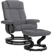 MCombo Relaxsessel 9019 Kunstleder 77 x 100 x 132,5 cm Grau mit Hocker