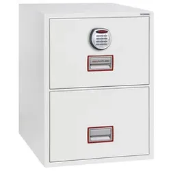 Hängeregistraturenschrank 2 Laden weiß PHOENIX FS2272E Stahl, Feuerschutz