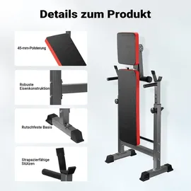 Wiltec Hantelbank klappbar Schwarz
