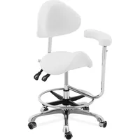 Physa Bürostuhl, Sattelstuhl Sattelhocker mit Lehne Rollhocker Braun höhenverstellbar