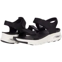 SKECHERS Damen Arch FIT TOURISTY Sandals, Black Mesh, 41 EU