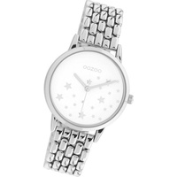 OOZOO Quarzuhr Oozoo Damen Armbanduhr Timepieces, (Analoguhr), Damenuhr Edelstahlarmband silber, rundes Gehäuse, mittel (ca. 34mm) silberfarben