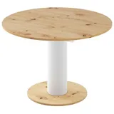 designimpex Esstisch Design Esstisch Tisch HES-111 rund oval Hochglanz ausziehbar 100-148cm beige