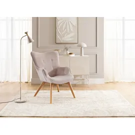 s-style möbel Loungesessel Lenari Cordstoff 71 x 96 x 86 cm Puderrosa