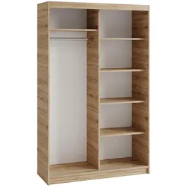 beautysofa Schwebetürenschrank Donatello 120 x 204,5 x 60 cm Braun/Bronze