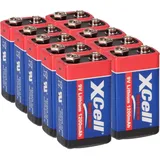 XCell 10x XCell Lithium 9V Block Hochleistungs- Batterien für Rauchmelder / Feuermelder - 10 Jahre Batterie Lebensdauer