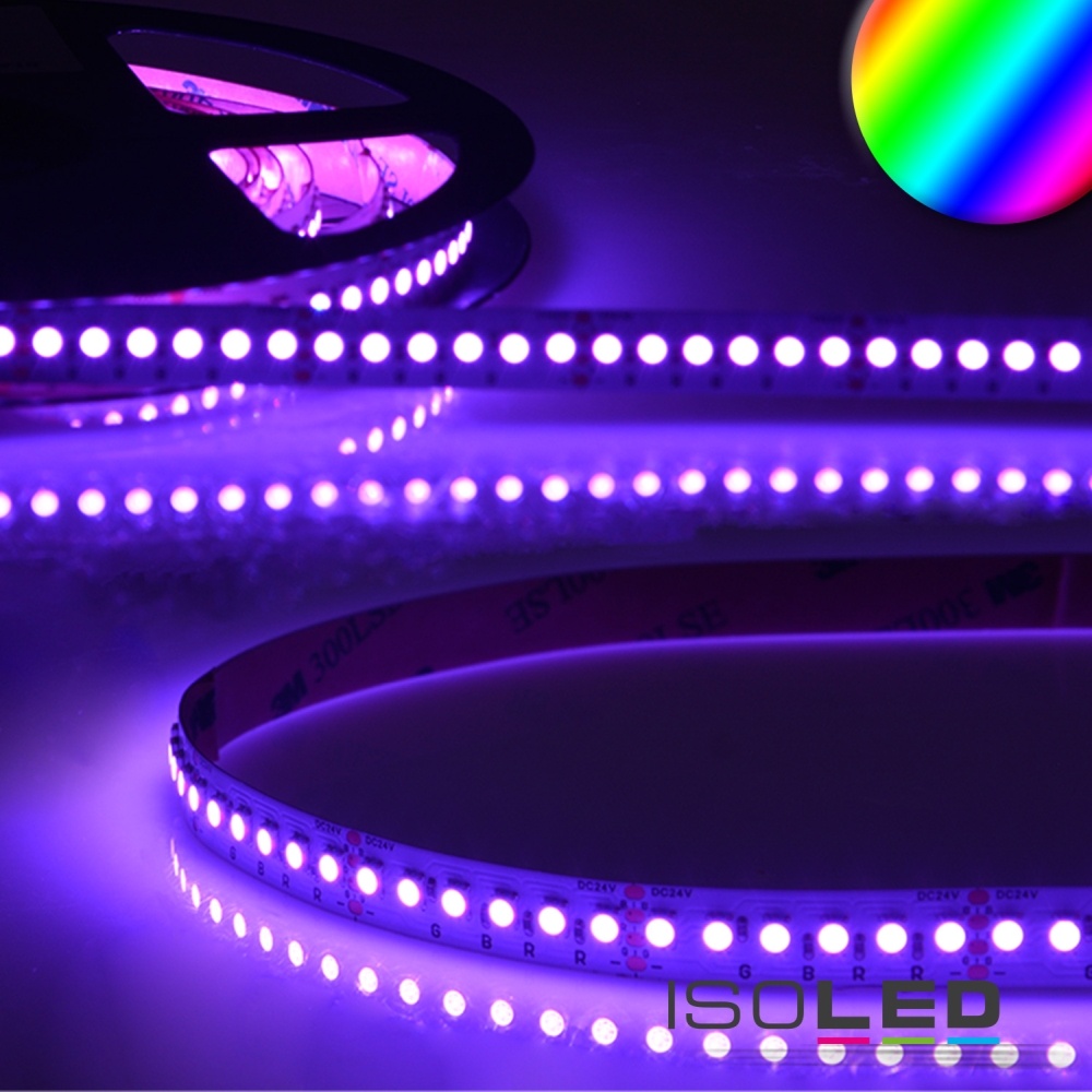 ISOLED LED RGB Linear-Flexband, IP20, 24V DC, 12W/m RGB 319cd 120°, dimmbar, 500cm ISO-114988