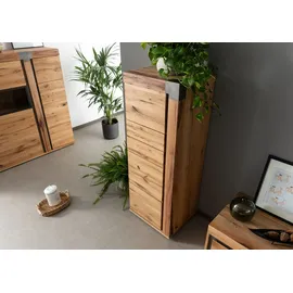 Massivmoebel24 Highboard 53 x 142 x 45 cm Wildeiche / Zerreiche geölt / Beige