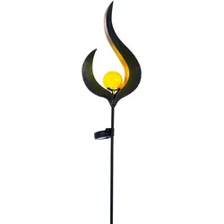 Design LED Solar Leuchte Außen Beleuchtung Dekoration Steck Lampe Flamme Design Globo 33465