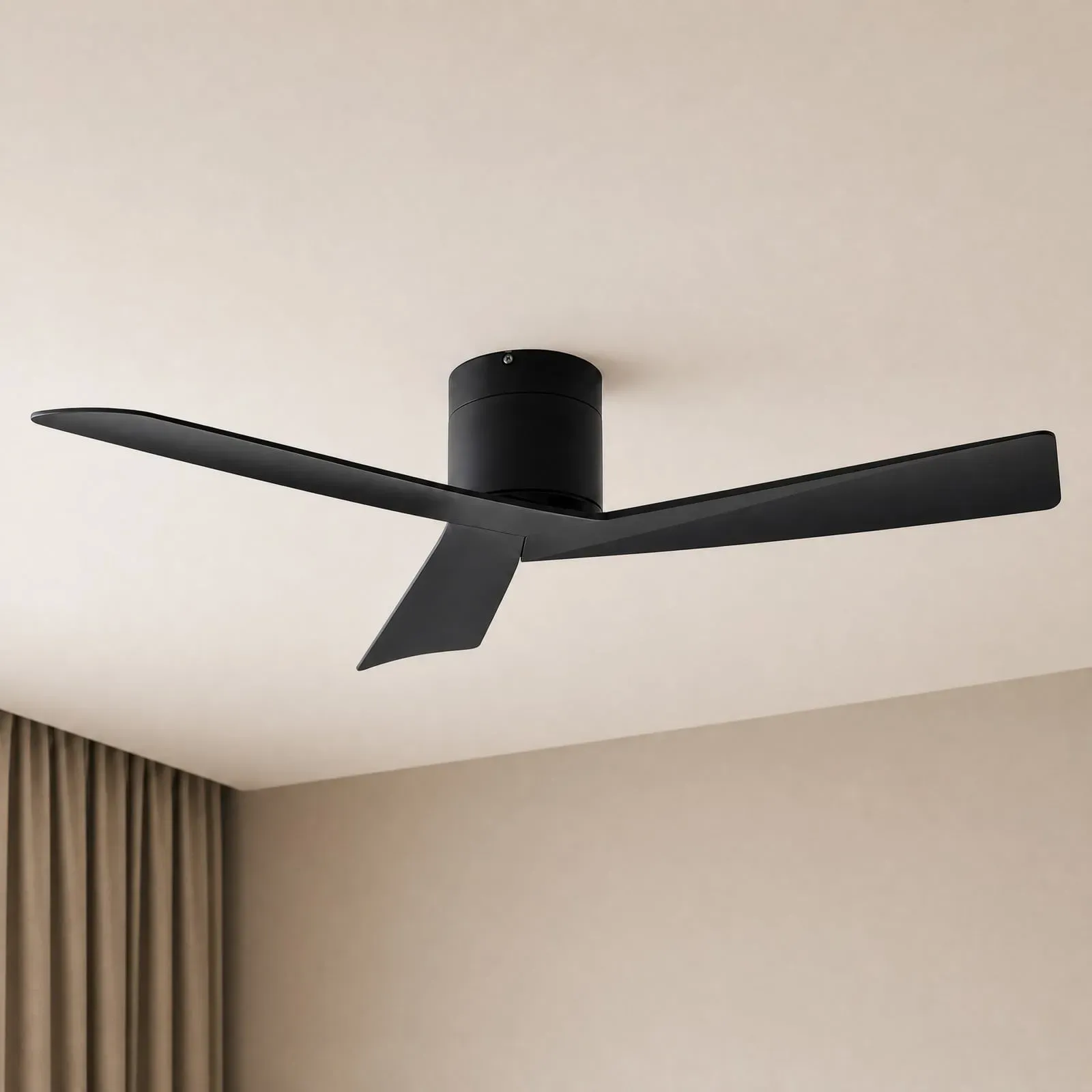 Ventoro Deckenventilator, schwarz, Metall, Ø 132 cm - Lucande Lucande, Ventoro, Schwarz, für Wohnzimmer, Metall, Modern - 18
