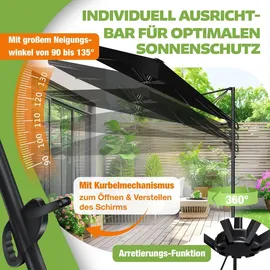 Kesser Doppelsonnenschirm 460 x 270 cm Schwarz
