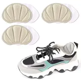 UENXRXE 3 Sets Blasenpflaster Fersenpolster Schuhe Premium Fersenpolster Schuheinlagen Fersenschutz Fersenkissen Gel Antirutsch Einlagen für zu große Schuhe beige