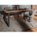 Furn.Design Esstisch Artisan Eiche und Anthrazit Industrial ausziehbar 160 - 200 cm bis 8 Personen Malta