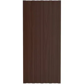 vidaXL Dachpaneel 12 Stk. Braun 100 x 45 cm Verzinkter Stahl