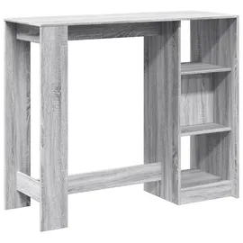 vidaXL Bartisch mit Regal 124 x 46 x 103,5 cm Grau Sonoma