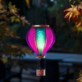 Festive Lights - Solar Laterne Heißluftballon 45cm Solar Laterne Gartenlampe Realistische SMD LED SMD LED Pastell Glaseffekt mit Griff