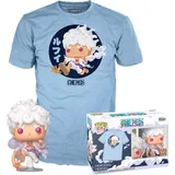 Funko Pop! & Tee One Piece Luffy Fifth Gear Figur - Blue - XL