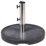 Beliani Schirmständer Granit Ø 45 cm Schwarz