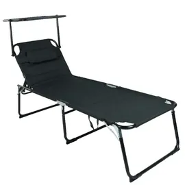 Lex XXL Sonnenliege 200 x 70 x 45 cm Schwarz
