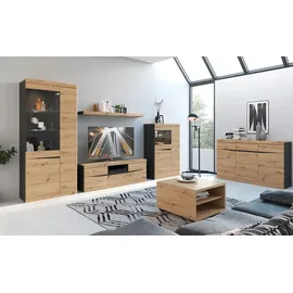 Möbel Kraft Vitrine Turino 86 x 40 x 196,5 cm Holzfarben