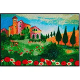 Salonloewe Rosina Wachtmeister Fußmatte Bella Vista 50x75 cm Eingangs-Matte Fußabtreter Katzen bunt rutschfest Designer